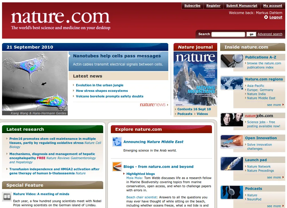 Nature Website