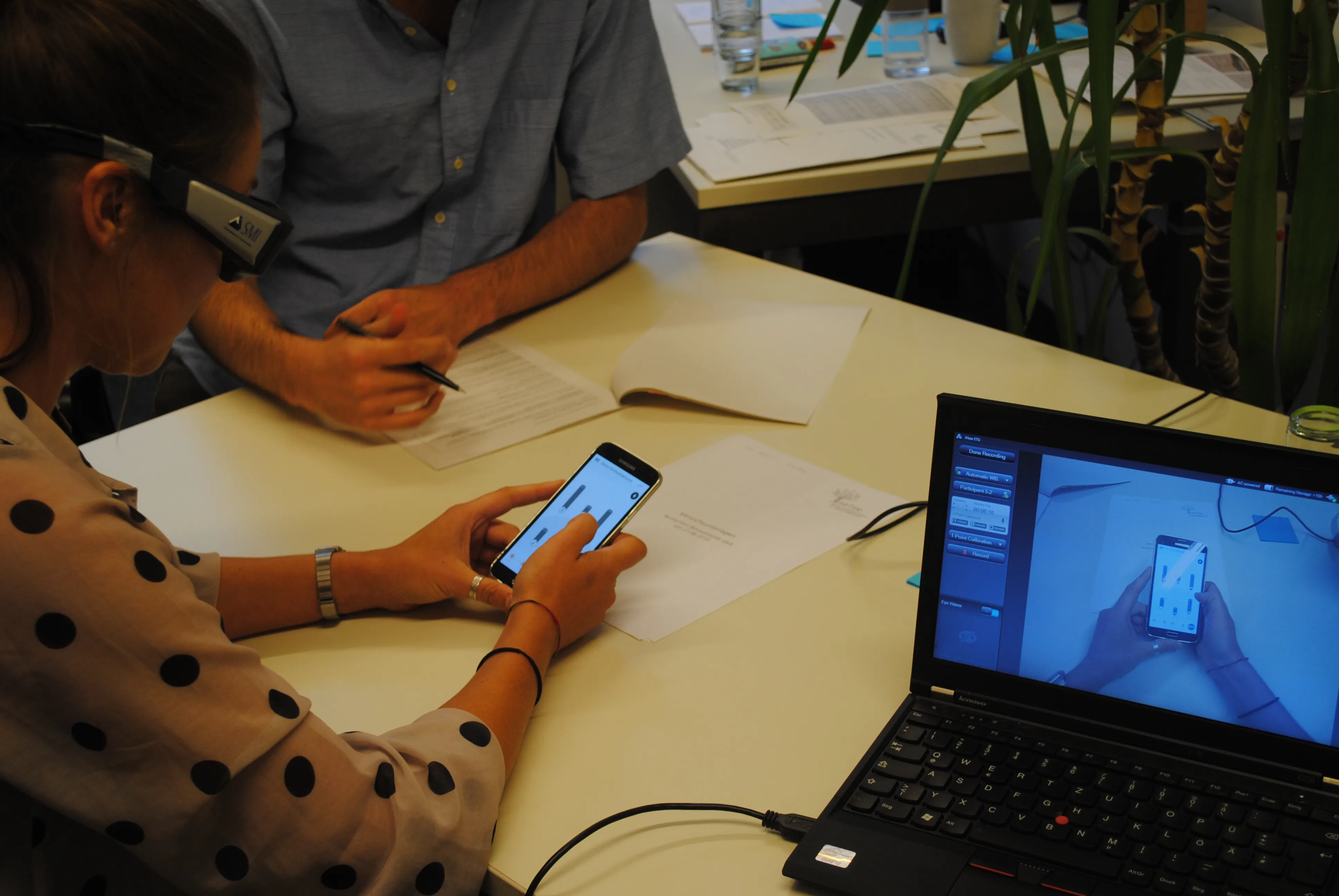 Usability-Test in Verbindung mit Eye Tracking.